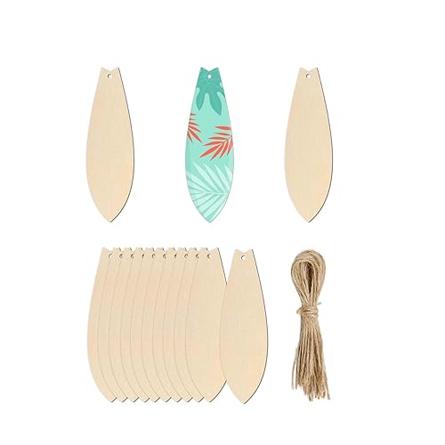20pcs Surfboard Shape Unfinished Wood Cutouts DIY Crafts Blank Surf