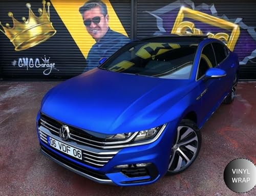Image of WALLMATE Matt Metallic Resent Blue Car Sticker Self Adhesive Bubble Free Vinyl Wrap for Car, Scooty, Cycle, Bike and Other Vihicle Interior & Exterior Decoration (Rasent Blue, 20X120 in)