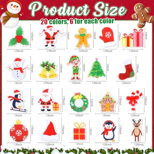 Image of 120 Pcs Christmas Pins Bulk Lapel Acrylic Pin Women Backpack Brooch Colorful Pins Gifts for Party Decoration