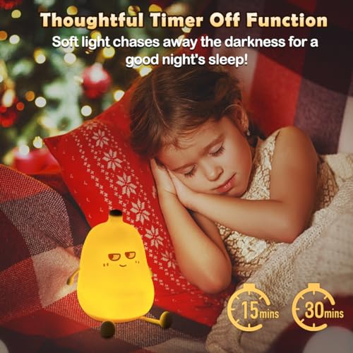 LEDHOLYT Luz noturna para crianças, linda luminária de silicone banana para quarto de bebê e criança