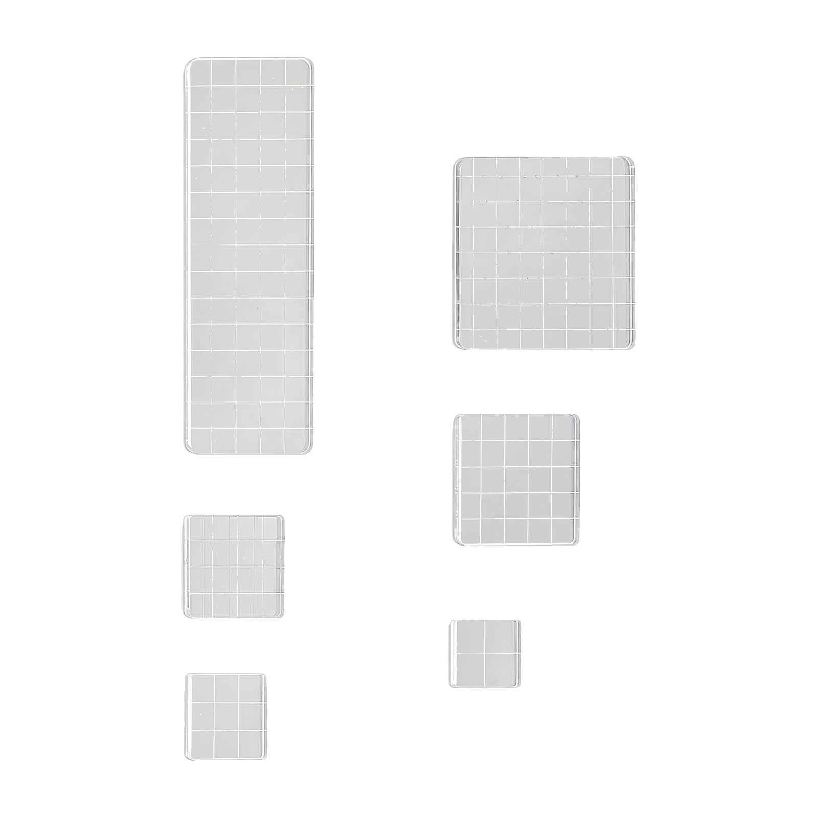 Bbajszx 6 / 9Pcs Multipurpose Scrapbooking Stamper Blocks Acrylic Stamper Blocks with Alignment Guide for Journal Card Making Clear Seal Block