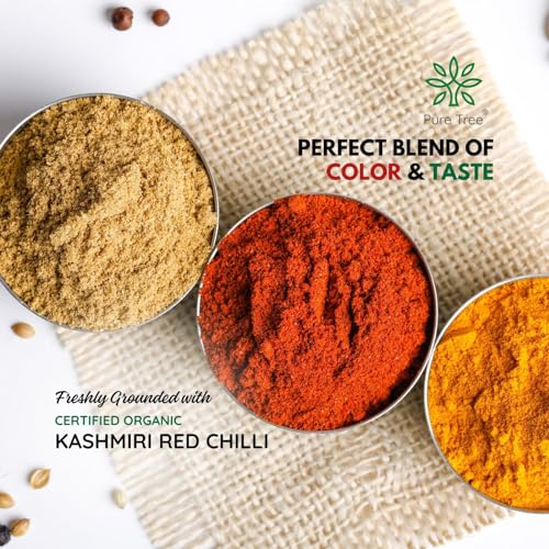 Image of Pure Tree Certified Organic Kashmiri Red Chilli Powder | 5 Kg / 5000 g | Kashmiri Lal Mirch Powder | Organic Red Chilli Powder | Kashmiri Laal Mirch gives Vibrant Red Color & Mild Heat to your dishes