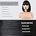 CLSHES Black Bob Wig with Bangs Short Bob Wigs for Women Straight Bob Wig 12 Inch Synthetic Colorful Wigs Cosplay Party Daily Wig