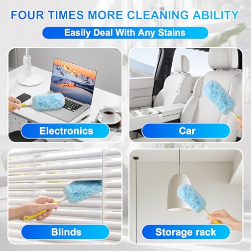 Image of 30 Count Dusters Refills with 1 Handle, Multi-Surface Disposable Duster, 360 Heavy Duty Duster Refills, Microfiber Duster kit, for Cleaning Home, Blinds, Fans, Corners