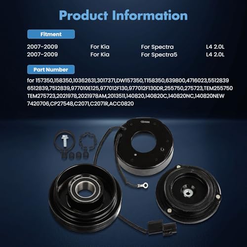 Image of ECCPP A /C Compressor Clutch Fit for Kia Spectra Spectra5 2.0L 2007-2009