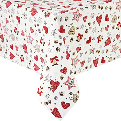 Erwin Müller Tischdecke fleckabweisend Herzen Größe 130x200 cm