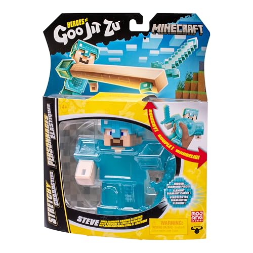 Heroes of Goo Jit Zu Minecraft Stretchy Characters, Steve With Diamond Armor & Sword - Image 3