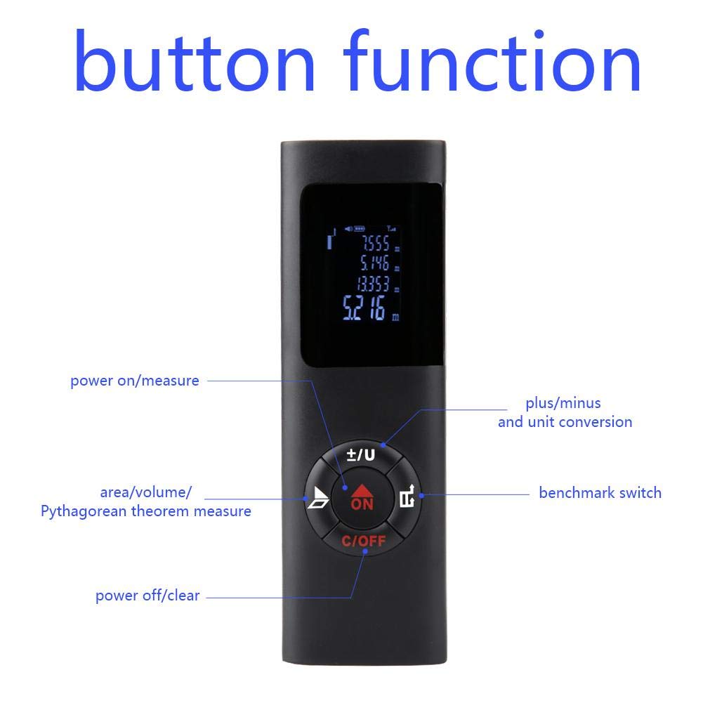 Télémètre de Haute Précision, Mini-Ordinateur Télémètre de Poche Portatif Numérique USB à 40 m Charge