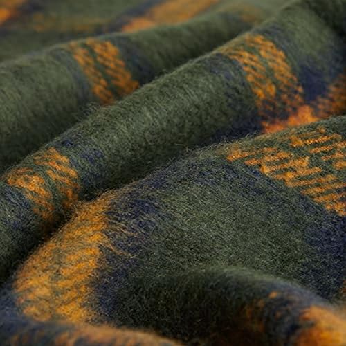 Zonli KS-002 Green Plaid Throw Blanket, 50'' X 60'' Decorative Vintage Blankets With Tassel For Couch, Bed thumb #3