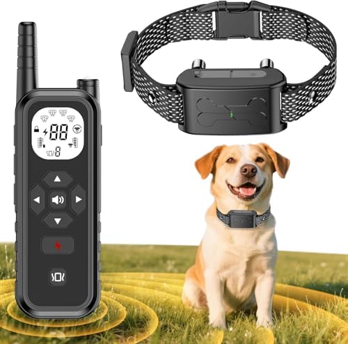 Wireless Dog Fence, Electric Dog Fence, Outdoor Remote Control Dog Training Collar with 3 Mode, Rechargeable 185 Days Standby IPX7 Waterproof Pet Containment System for Yard 1 Dog Matte Black