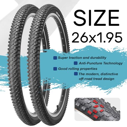 Hycline 2-Pack Mountain Bike Tires Set: 20/24/26/27.5-inch