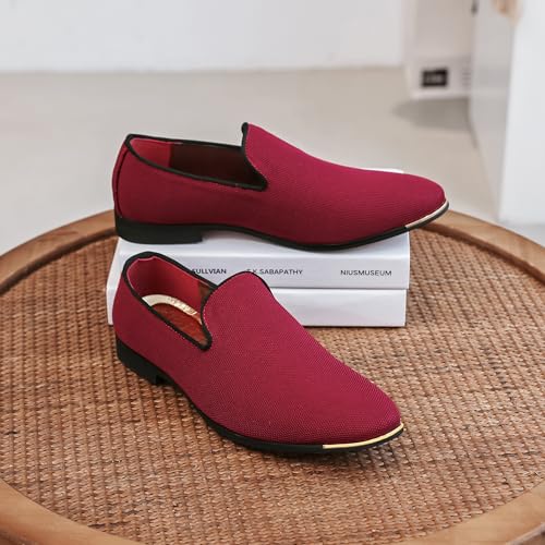 Image of FLQL Men's Luxury Penny Loafer Slip-On Velvet Shoes Party Dancing Shoes Suede Wedding Shoes Plus Size 7-13