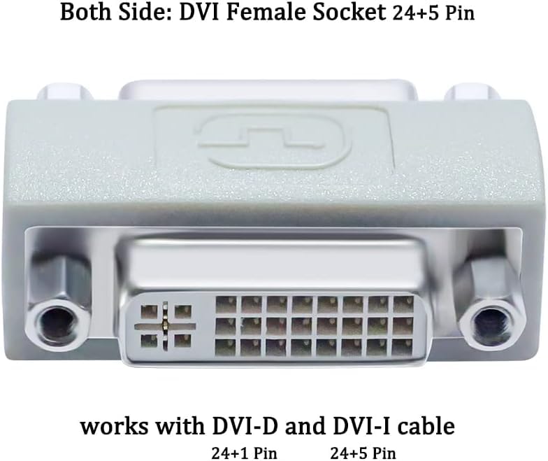 Image of ETZIN DVI Adapter Female to Female, DVi-I to DV-I Coupler to Extend Monitor Cable Compatible with PC Desktop Computer Monitor Projector EPL-1393CC