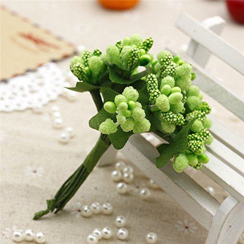 Buy Green 12Flowers/Bunches Artificial Flower Stem/Leaves DIY Wreath