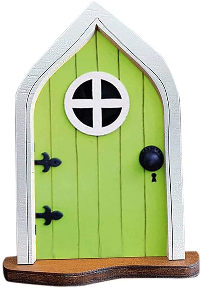 1 Piece Miniature Fairy Doors Mini Fairy Door and Window Cute Fairy Gnome Window and Door Great for Garden Tree Decoration Durability and Fashion