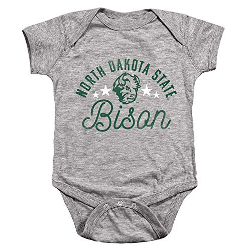 North Dakota State University NDSU Bison Official Bison Unisex Infant Snap Suit for Baby, Athletic Heather, Small (6 Months)