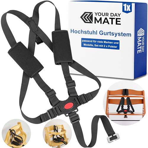 Hochstuhl Sicherheitsgurt mit Gurtpolstern, 1 Set, kompatibel mit Hauck, Stokke Tripp Trapp, Roba,...