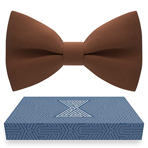 Bow Tie House Boys Classic Pre-Tied Bow Tie Formal Solid Tuxedo (Medium, Spice Brown) #TOP19