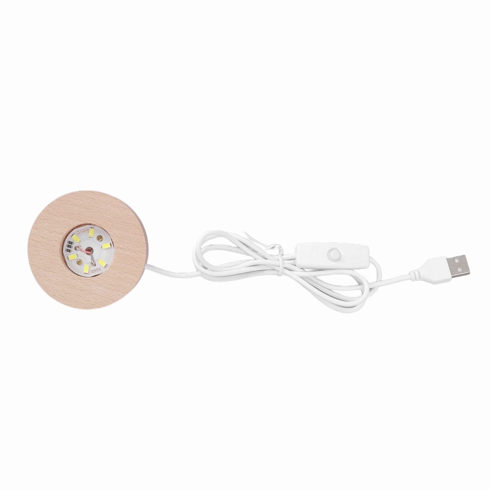 Ejoyous Lampka Nocna z Kryształowej Kuli Światło LED Kryształowa Kula z Grawerowaniem Laserowym 3D Przycisk USB Podstawa z Drewna Bukowego Miękki Blask Dekoracja na Biurko Sypialnia Salon Strona
