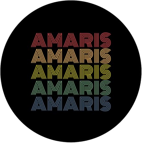 Miniatura 3 de Womens Amaris Wordmark Pattern Personalized Name Retro PopSockets Standard PopGrip