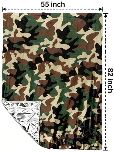 4-Pack Emergency Survival Kit,Camo Emergency Blankets(2) + Orange Emergency Ponchos(2), Waterproof & Thermal Insulated PE & Mylar Gear for Camping, Hiking, Disaster Preparedness - Image 3