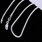 Zhiwen 5pcs 925 Sterling Silver 2MM Rope Chain Lobster Claw Clasp Necklace Jewelry for Men and Women
