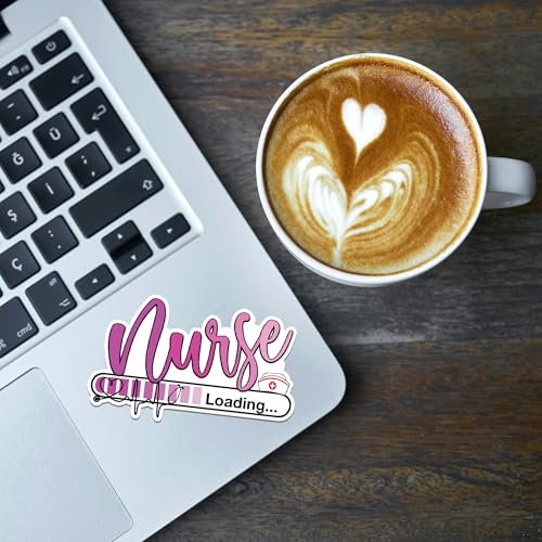 Image of Nurse Sticker 8 Pcs (Large Size) Vinyl Stickers Laptop Waterproof Decal for Car Bumper Water Bottle Notebook Window Nursing Students Birthday Decorations - Size 4 Inches