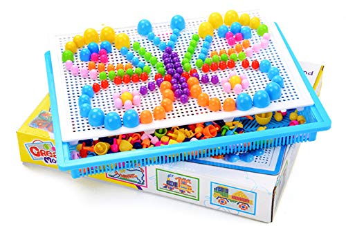Jeu d'emboîtement Mosaïque Jouets Educatifs pour Enfants DIY Jouets Créatifs Puzzle Colorée Garçons Filles Mosaïque à Emboîter 295 pièces Briques Jeu...