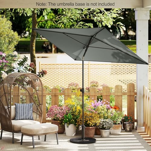 COSTWAY Parasol przeciwsłoneczny, prostokątny, 210 x 140 cm, składany z obu stron o 30°, na balkon, do ogrodu, na taras, szary