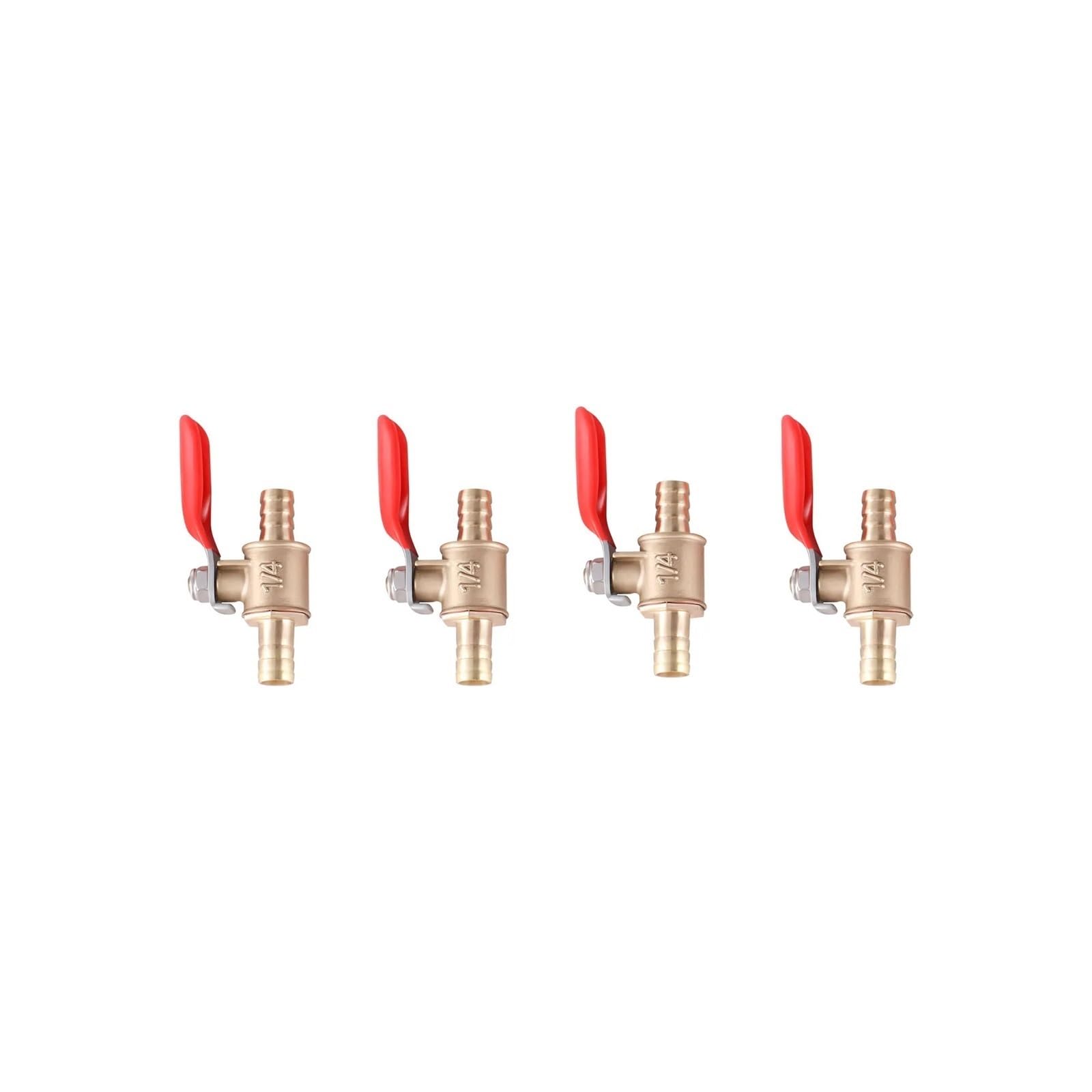 valvola limitatrice pressione Valvola di Sovrappre 4 pezzi Rame Rosso Maniglia Piccole Valvole a Sfera 8mm Tubo Ottone Acqua Olio Aria Gas Linea Valvola a Sfera di Intercettazione Raccordi per Tubi