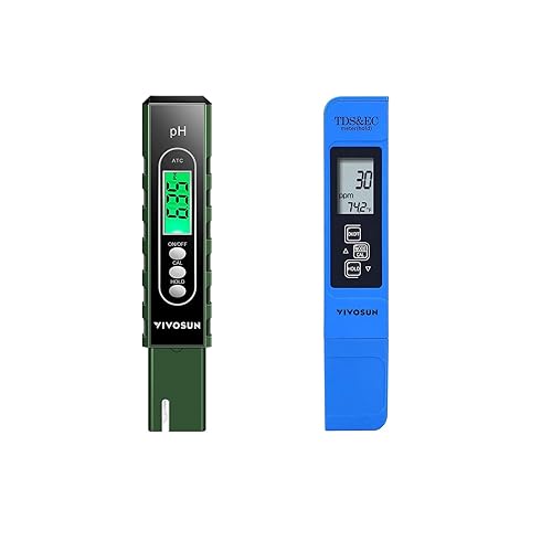 VIVOSUN Medidor de pH digital, medidor de pH, probador de pH verde militar y TDS 3 en 1, medidor de temperatura TDS EC y medidor de temperatura