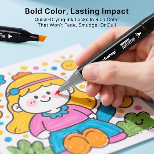 Image of 168 Colours Permanent Marker Set, Felt Pens, Permanent Marker, Twin Tip Highlighter, with Carry Bag for Sketching, Painting, Colouring, Highlighting and Underlining