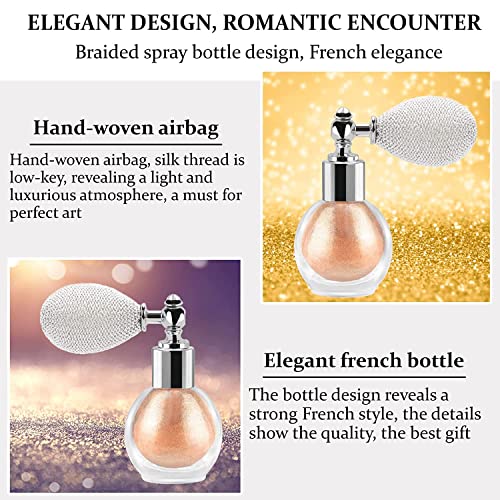 Maepeor Highlighter Powder Spray 5 Colors Glitter High Gloss Spray Shimmer Sparkle Powder Makeup Spray For Face Body Hair Cosmetic (02 Champagne) #TOP4