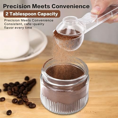 2-in-1 Coffee Scoop with Funnel, 2 Tbsp Measuring Spoon for Reusable K Cups, Ground Coffee, Protein Powder & Tea, Mess-Free Plastic Design(Transparent-1pack) - Image 5