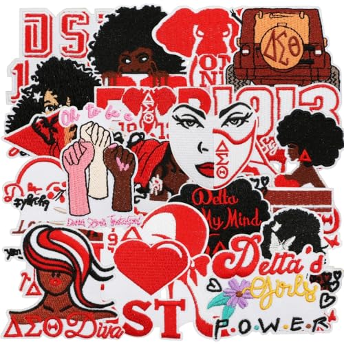 24 Pcs Black Girl Embroidered Iron On Patch African American Themed Inspirational Sew On Applique Patches for Clothes,Jeans,Backpacks,Jacket,Vest,T-Shirt,Hats DIY Decoration