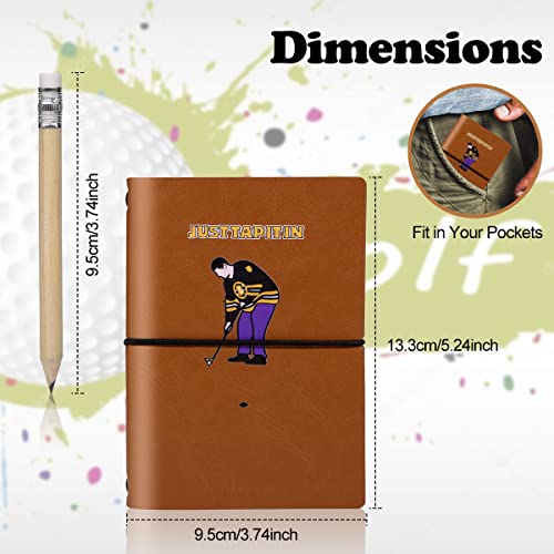 Aliennana Golf Notebook Back Pocket Leather Golf Scorecard Book (Light Brown) #TOP2