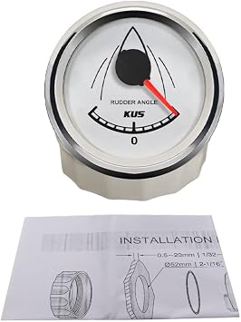 KUS Marine Rudder Angle Indicator Gauge 0-190ohm Signal with Mating Sensor 52mm (2) 12V/24V
