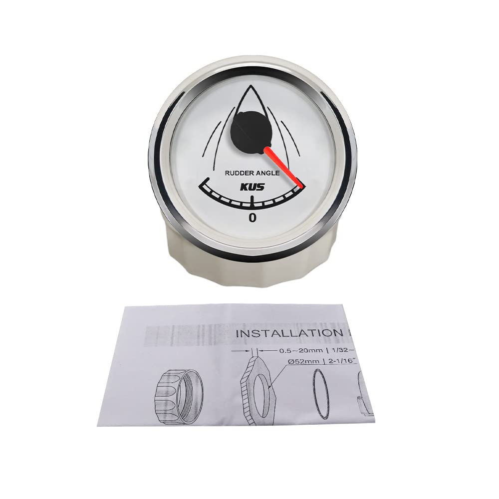 KUS gouvernail Angle Indicateur Jauge 0-190ohm Signal avec détecteur de gouvernail 52mm 12V/24V