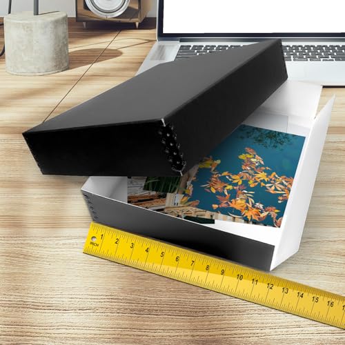 Image of Golden State Art, Drop Front Archival Storage Box, 11.75 inchx15.25 inchx3 inch-Black | Acid-Free 11x14 Museum Photo Storage Box with Metal Edge, Preserve Documents, Prints, Poster, Photographs, Arts And Crafts