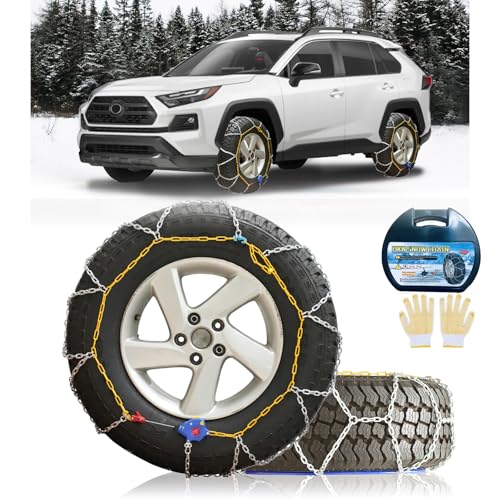 NEOCHIAEVO Auto Tightening Snow Chains Tire Chains, 1-Minute Quick Install, Universal Fit for...