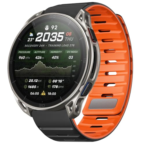 �o���h For Amazfit Cheetah 2 Ultra, Amazfit Bip Max �p�o���h �ւ��x���g �N�C�b�N�t�B�b�g QuickFit �����x���g �}�O�l�b�g�� ���C�z�� �V���R���\�� �h�� �X�|�[�c�X�g���b�v (�u���b�N�{�I�����W)
