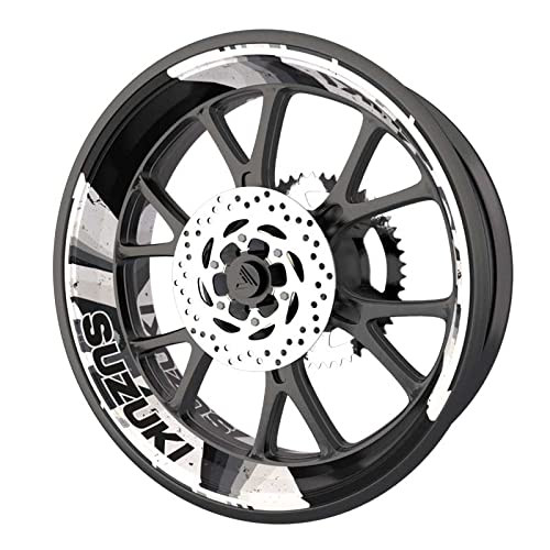 Set Adesivi Per Cerchioni Moto Suzuki - Bianco, Per 2 Ruote, Resistente Ai Lavaggi - Foto 6