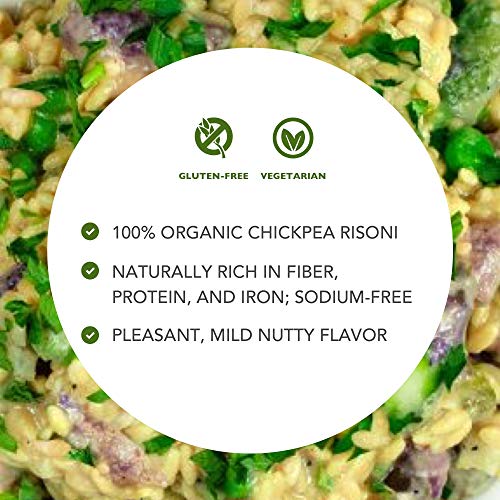 Explore Cuisine Organic Chickpea Risoni (6 Pack) - 10.6 oz - High Protein Gluten Free Pasta - USDA Certified Organic, Vegan, Kosher, Non GMO - 30 Total Servings