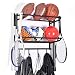 Sports Equipment Storage Rack for Baseball/Basketball/Football/Badminton/Golf/Yoga/Exercise Balls - Four Badminton Tennis Hold-2 Separate Storage Rack- Baseball/Softball Bat Rack/Bat Hooks
