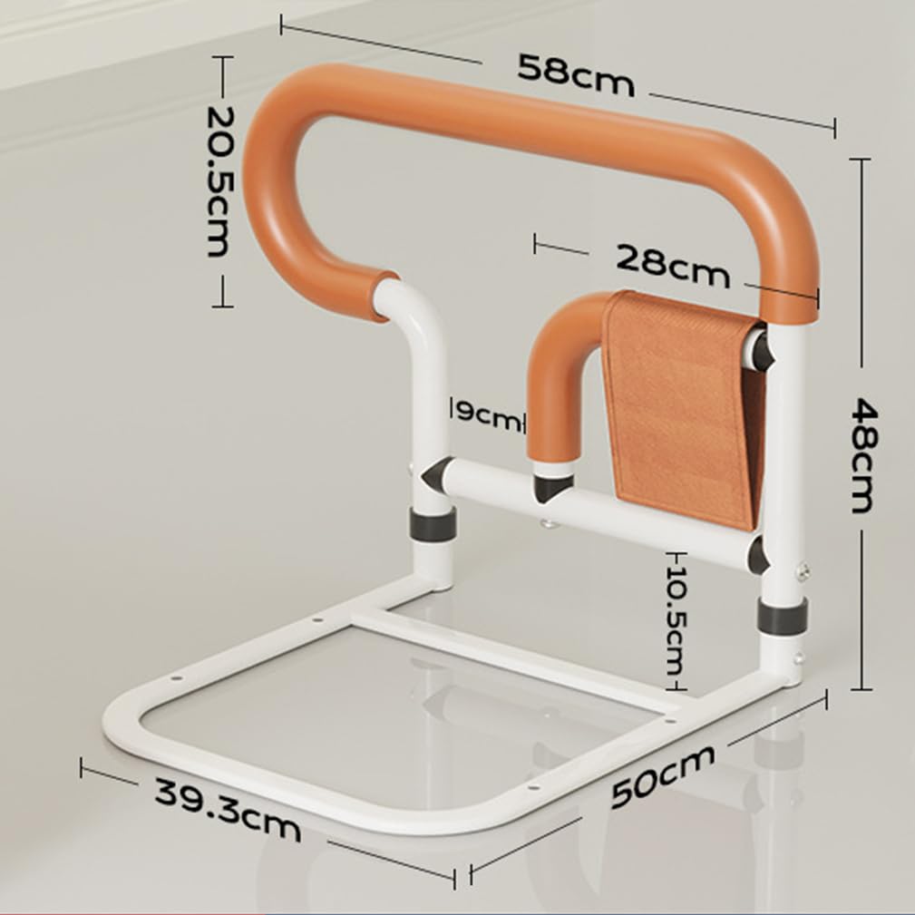 Barandilla Cama Adulto, Barandilla De Cama para Personas Mayores con Bolsa De Almacenamiento Es Fácil De Instalar, Aplicar A Cualquier Tipo De Cama,Naranja