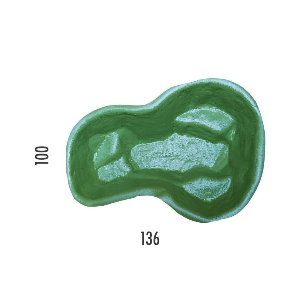 Giordanoshop Laghetto Artificiale da Giardino 136x100x34 cm in Polietilene 220 Litri Verde