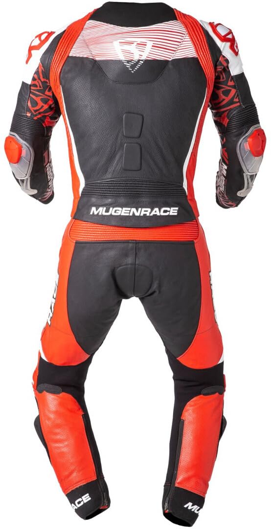 MUGENRACE Scorpion perforowany dwuczęściowy skórzany kombinezon motocyklowy, czarny/biały/czerwony, 58