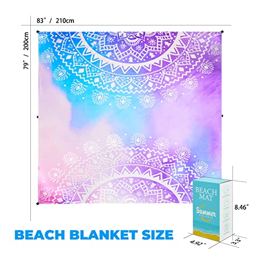 Whale Flotilla Stranddecke Große Strandmatte 200x210 cm Wasserdicht Sandfrei Picknickdecke, Faltbare Outdoordecke mit Tasche, für Camping, Wandern, Picknick und Reise – Bild 4