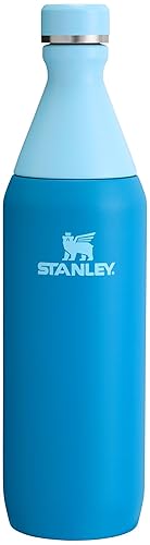 Stanley All Day Slim Botella de 20 oz | Tapa Giratoria con Sello Impermeable | Diseño Delgado para Viajes y Gimnasio | Aislado en Acero Inoxidable | Libre de BPA | Azul