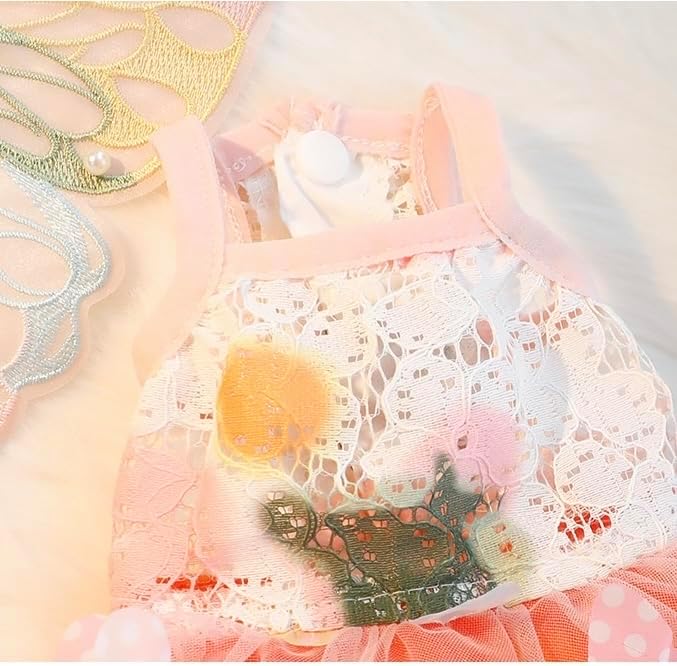 Vestido de Princesa Hada Mariposa para Perro con Alas miniatura 6